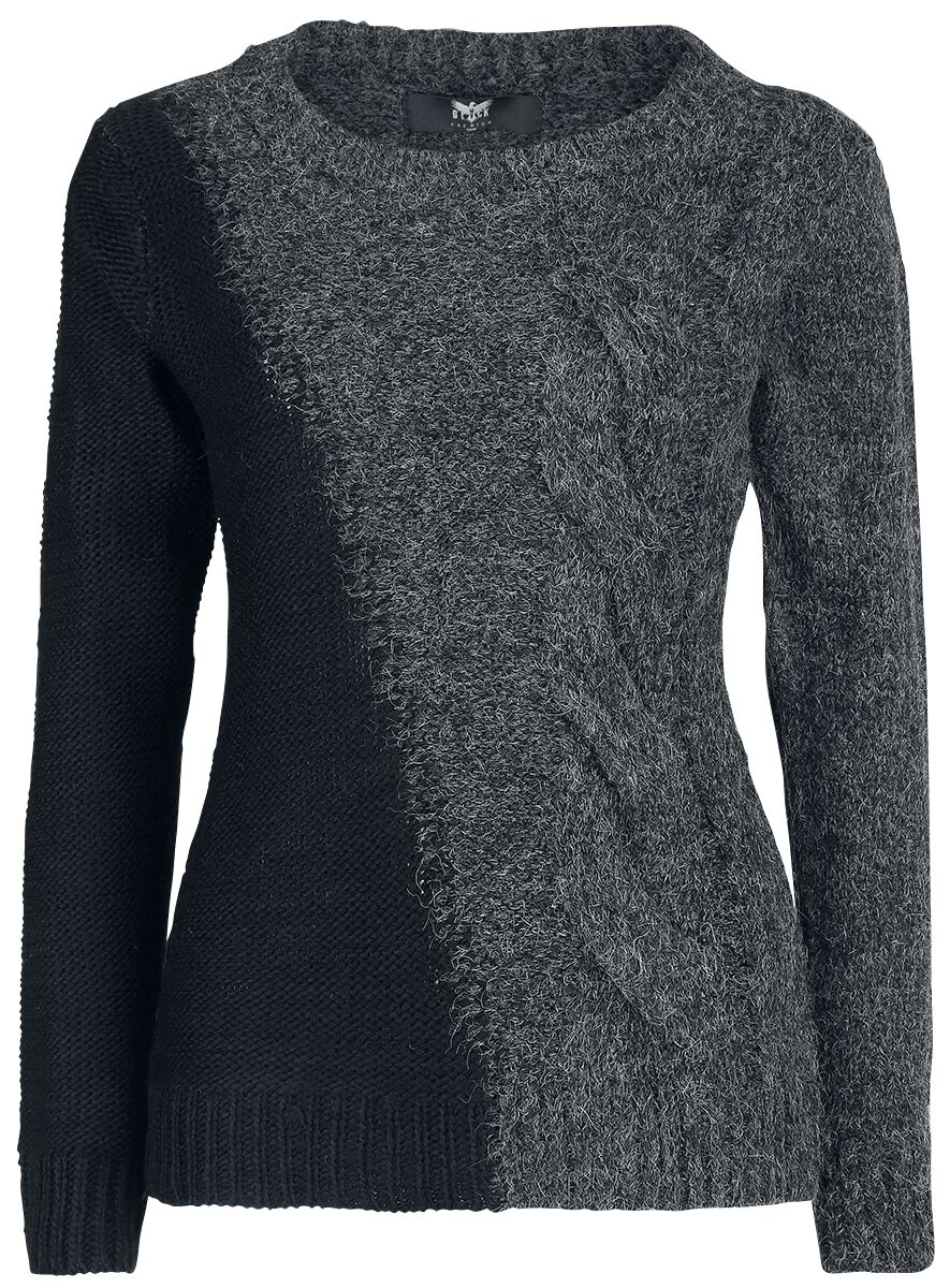 Black Premium by EMP Strickpullover - Living In The Storm - S bis XXL - für Damen - Größe L - dunkelgrau/schwarz von Black Premium by EMP