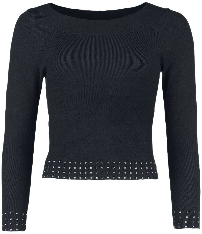 Black Premium by EMP Strickpullover - Pullover mit flachen Nieten - L bis XXL - für Damen - Größe L - schwarz von Black Premium by EMP