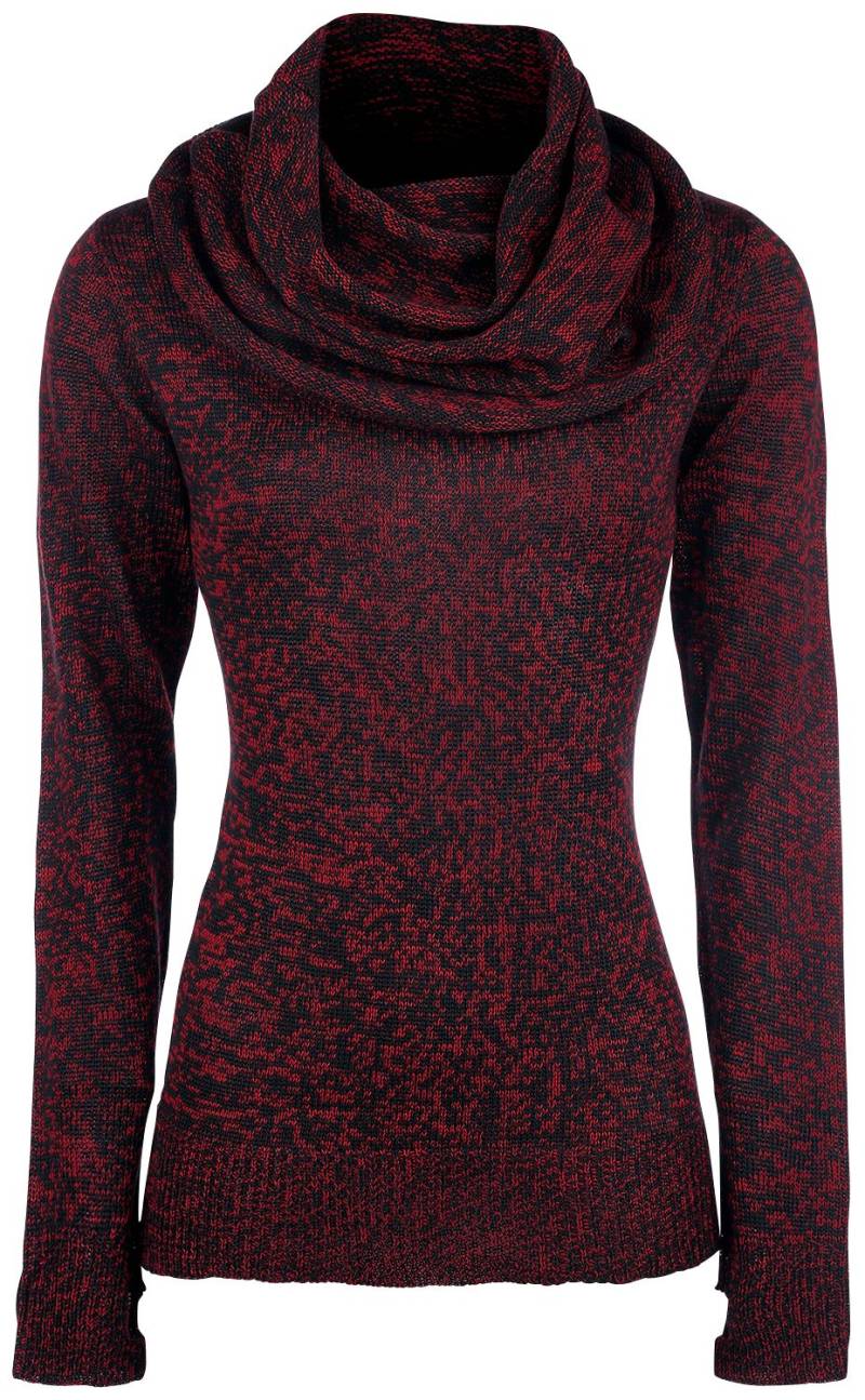 Black Premium by EMP Strickpullover - Up The Neck - S bis XXL - für Damen - Größe XXL - schwarz/rot von Black Premium by EMP