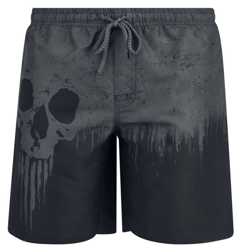Black Premium by EMP Swim Shorts With Skull Print Badeshort grau schwarz in XXL von Black Premium by EMP