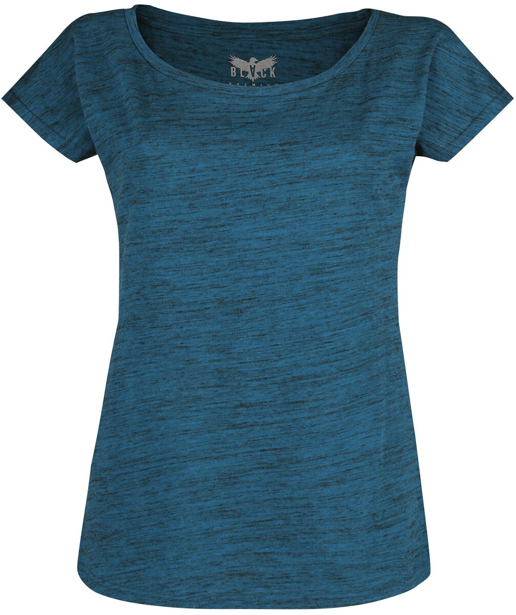 Black Premium by EMP T-Shirt - Blaues T-Shirt in Melange-Optik - S bis XXL - für Damen - Größe M - blau von Black Premium by EMP