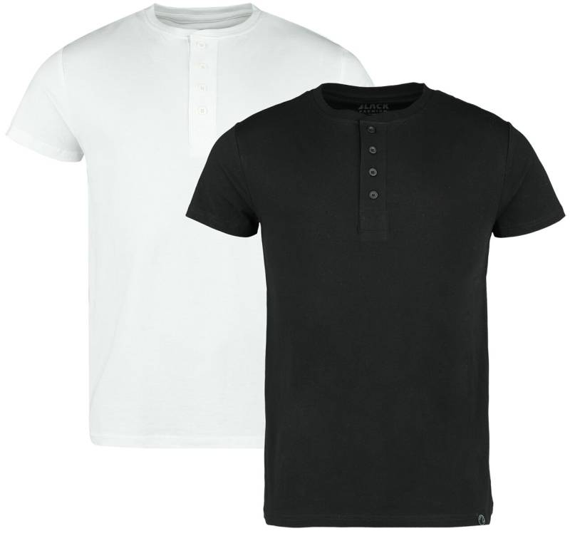 Black Premium by EMP T-Shirt - Double Pack Henley T-Shirts - S bis XXL - für Männer - Größe L - schwarz/weiß Black Premium by EMP T-Shirt - Double Pack Henley T-Shirts - S bis XXL - für Männer - Größe L - schwarz/weiß von Black Premium by EMP