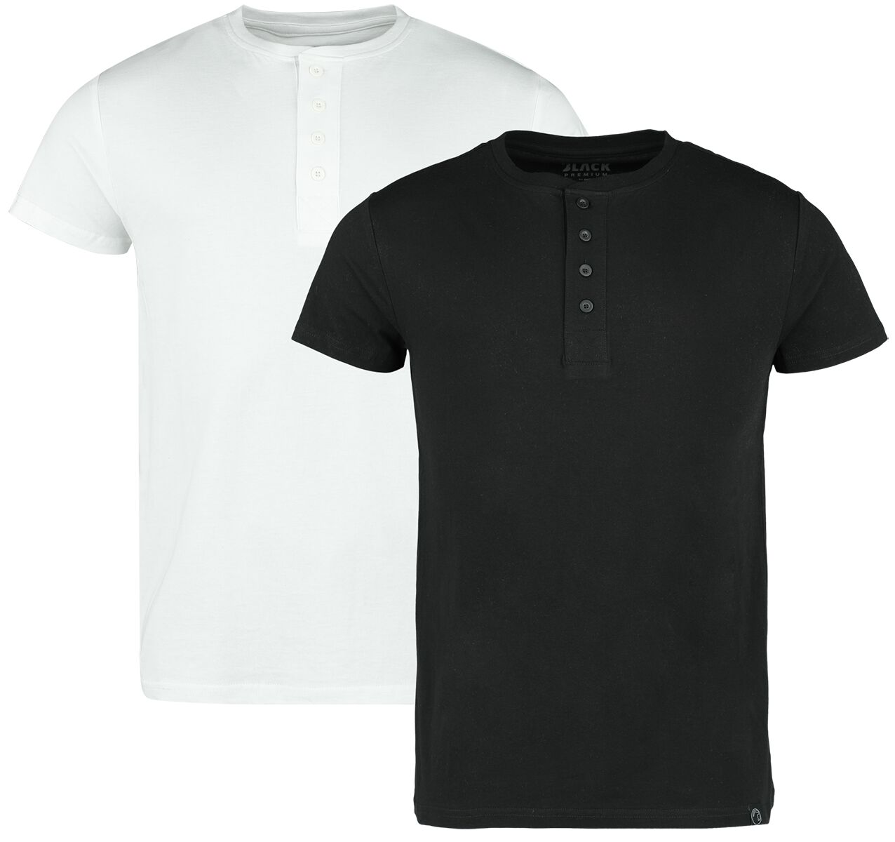 Black Premium by EMP T-Shirt - Double Pack Henley T-Shirts - S bis XXL - für Männer - Größe M - schwarz/weiß von Black Premium by EMP