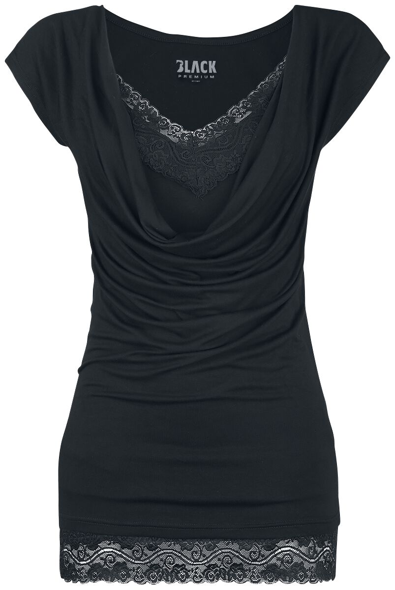 Black Premium by EMP T-Shirt - Emma - S bis 5XL - für Damen - Größe 5XL - schwarz/schwarz von Black Premium by EMP
