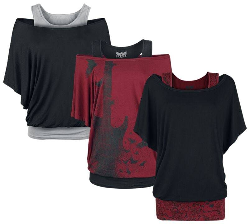 Black Premium by EMP T-Shirt - Girls Shirt - When the heart rules the mind - Bundle - M bis 5XL - für Damen - Größe M - multicolor von Black Premium by EMP