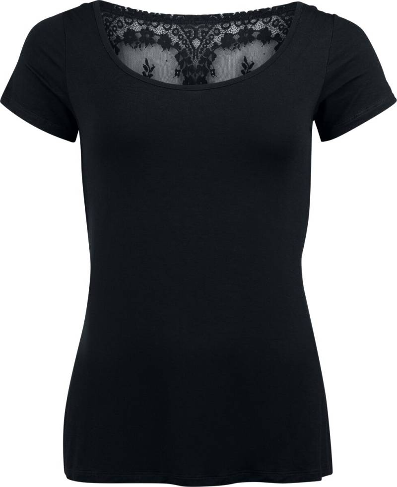 Black Premium by EMP T-Shirt - Essential T-Shirt mit Spitze - S bis XXL - für Damen - Größe L - schwarz von Black Premium by EMP
