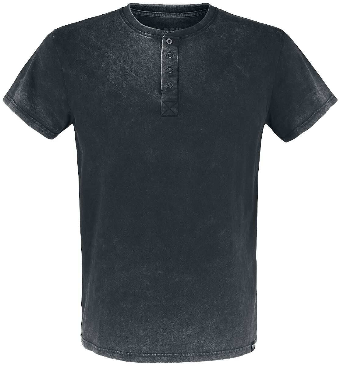 Black Premium by EMP T-Shirt - T-Shirt mit Waschung und Knopfleiste - S bis 5XL - für Männer - Größe S - oliv von Black Premium by EMP