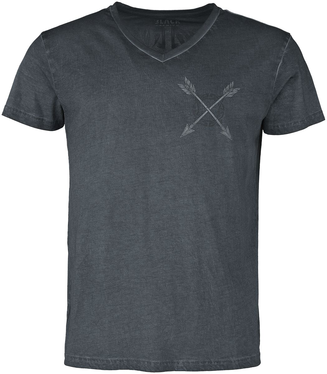 Black Premium by EMP T-Shirt - T-Shirt mit detailreichem Wolfsprint - S bis XL - für Männer - Größe M - grau von Black Premium by EMP