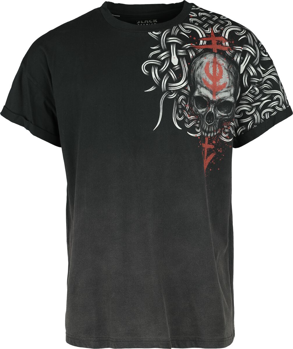 Black Premium by EMP T-Shirt - T-Shirt with Celtic Prints - S bis XXL - für Männer - Größe L - grau/weiß von Black Premium by EMP