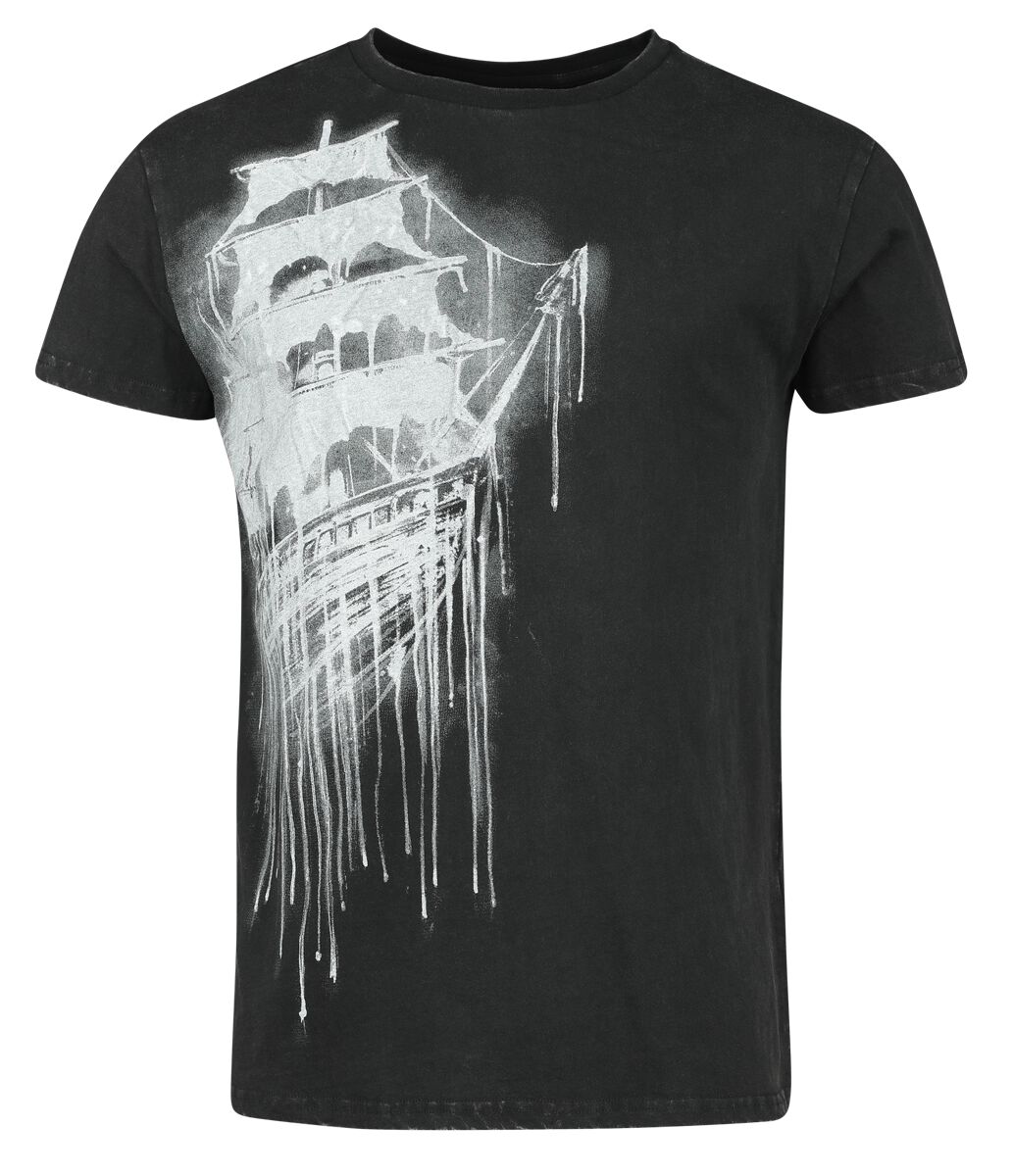 Black Premium by EMP T-Shirt - T-Shirt with Ghost Ship Print - M bis XXL - für Männer - Größe L - schwarz von Black Premium by EMP