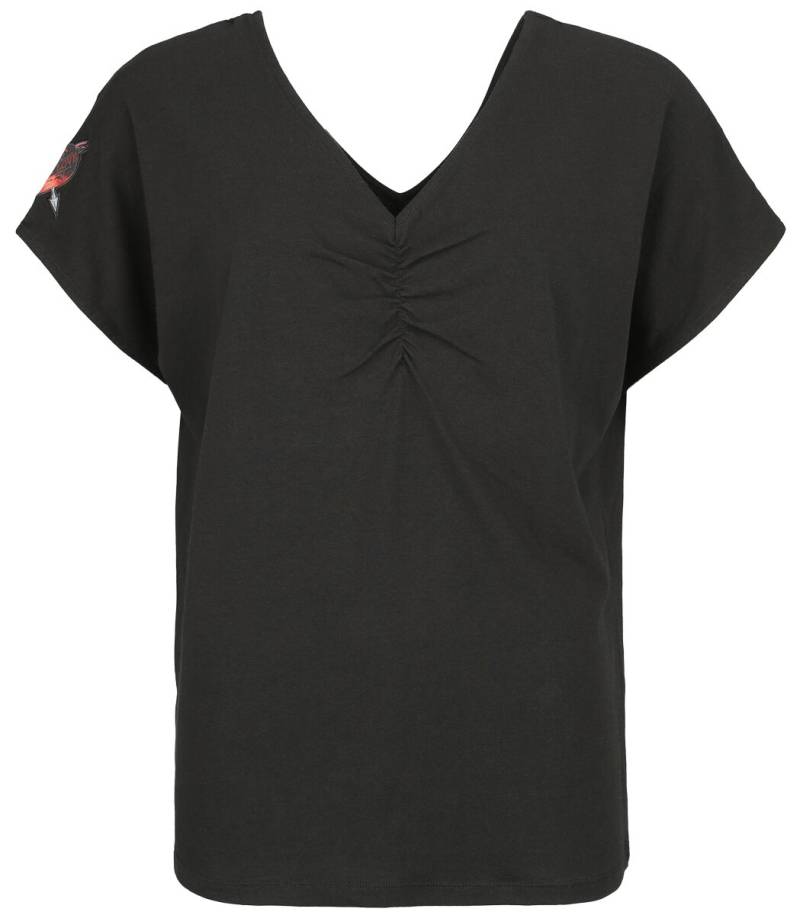 Black Premium by EMP T-Shirt - T-Shirt with Shirred V-Neck - S bis M - für Damen - Größe S - schwarz Black Premium by EMP T-Shirt - T-Shirt with Shirred V-Neck - S bis M - für Damen - Größe S - schwarz von Black Premium by EMP