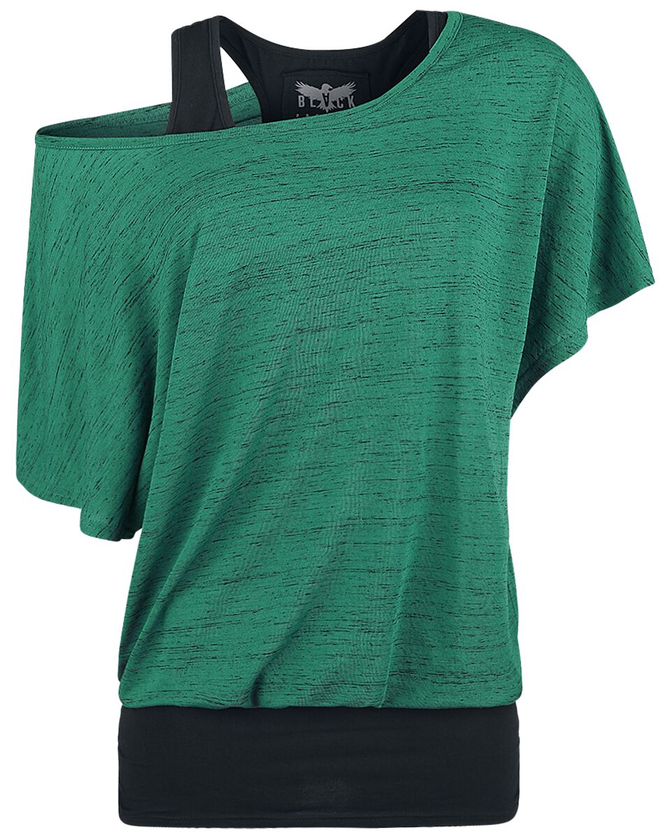 Black Premium by EMP T-Shirt - When The Heart Rules The Mind - S bis XXL - für Damen - Größe S - grün/schwarz von Black Premium by EMP
