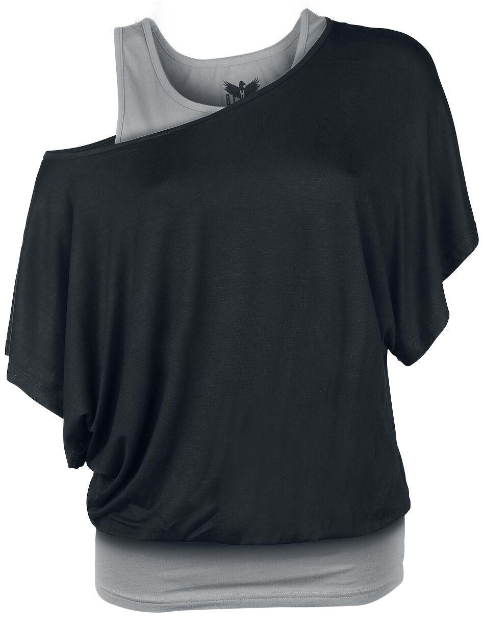 Black Premium by EMP T-Shirt - When The Heart Rules The Mind - XS bis 5XL - für Damen - Größe 3XL - schwarz/grau von Black Premium by EMP
