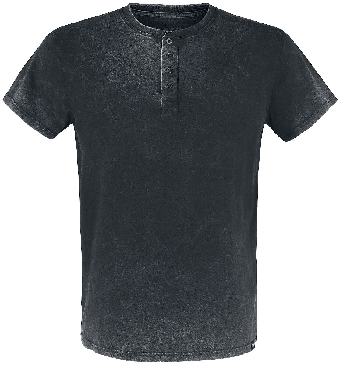 Black Premium by EMP T-Shirt mit Waschung und Knopfleiste T-Shirt oliv in L von Black Premium by EMP
