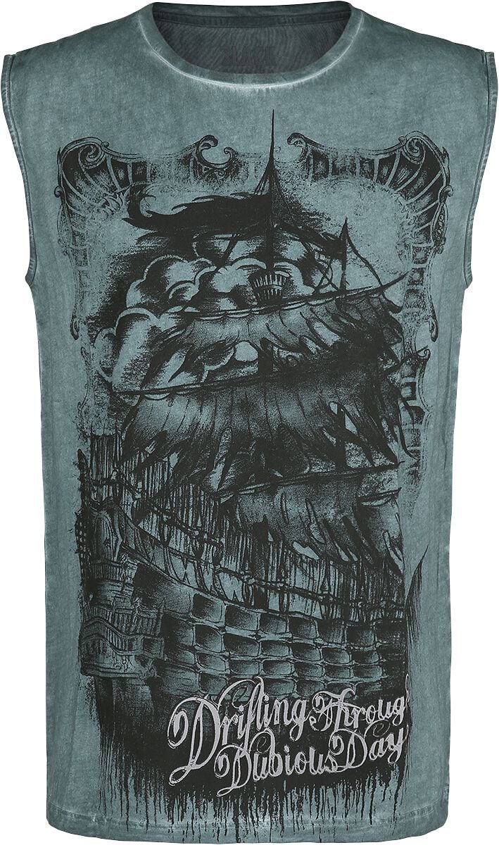 Black Premium by EMP Tank-Top - Petrol Tank-Top mit Waschung und Print - S bis XXL - für Männer - Größe S - petrol von Black Premium by EMP