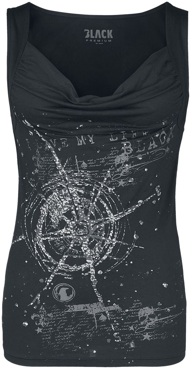 Black Premium by EMP Top - Top With Large Frontprint - S bis XXL - für Damen - Größe M - schwarz von Black Premium by EMP