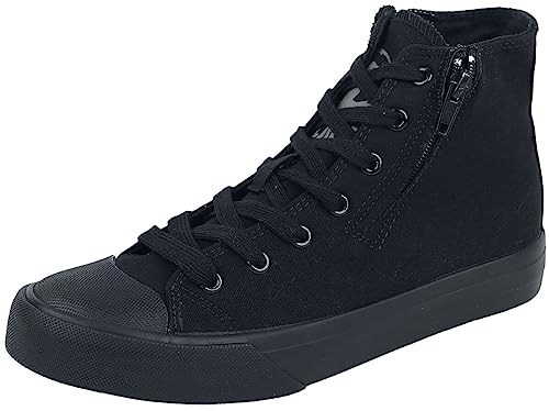 Black Premium by EMP Unisex Schwarze Sneaker mit Reißverschluss EU44 von Black Premium by EMP