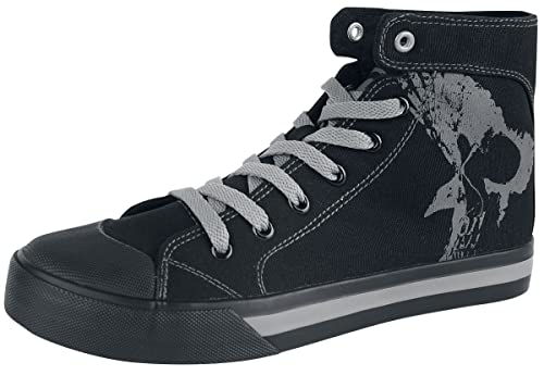 Black Premium by EMP Unisex schwarz-graue Sneaker mit Print EU38 von Black Premium by EMP