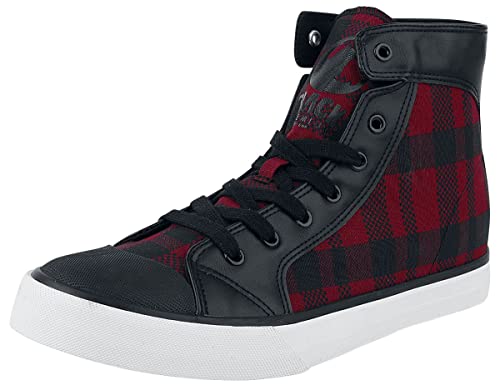 Black Premium by EMP Unisex schwarz-rot karrierte Sneaker EU37 von Black Premium by EMP