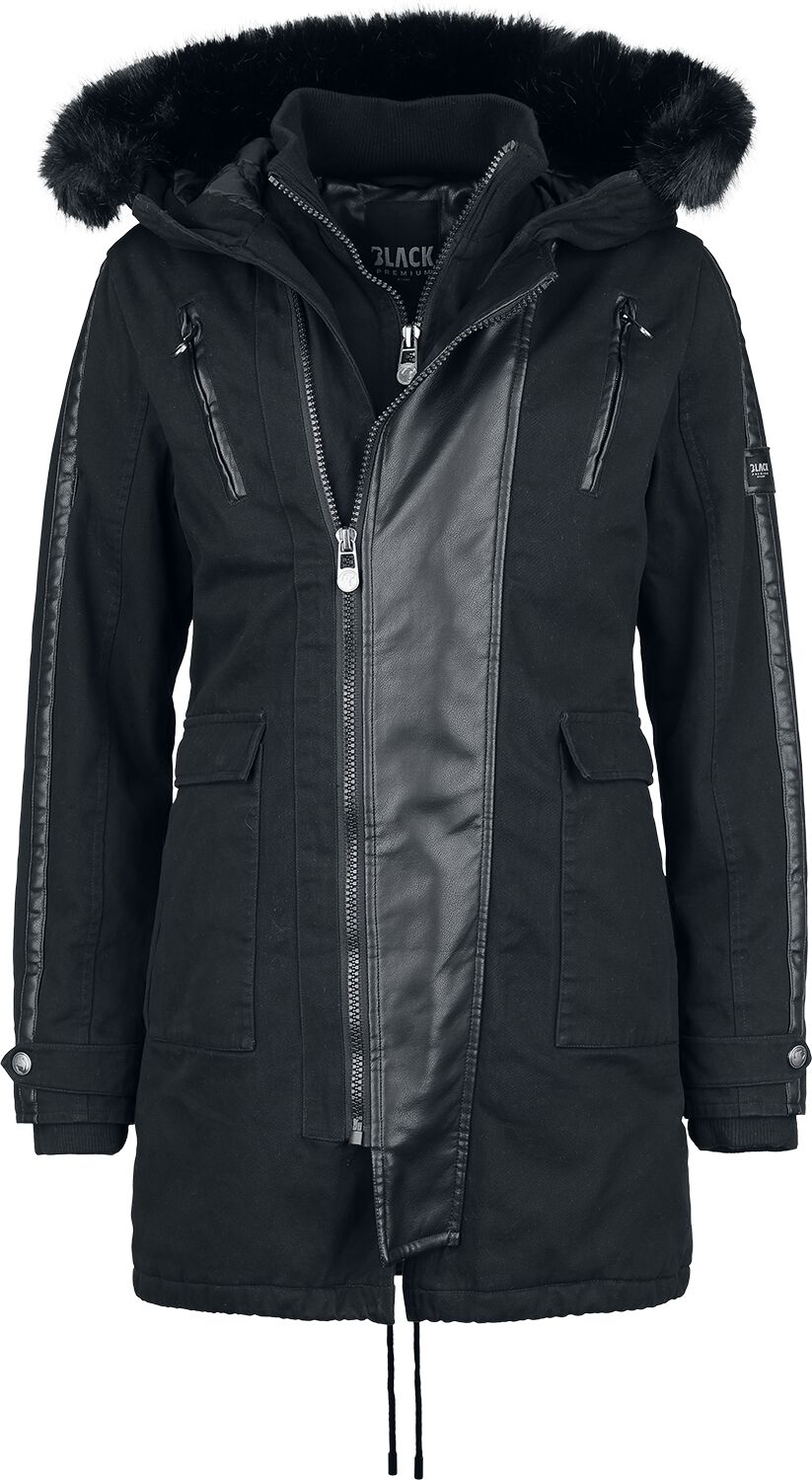 Black Premium by EMP Winterjacke - Winter Jacket With Fake Fur Hood - M - für Damen - Größe M - schwarz von Black Premium by EMP