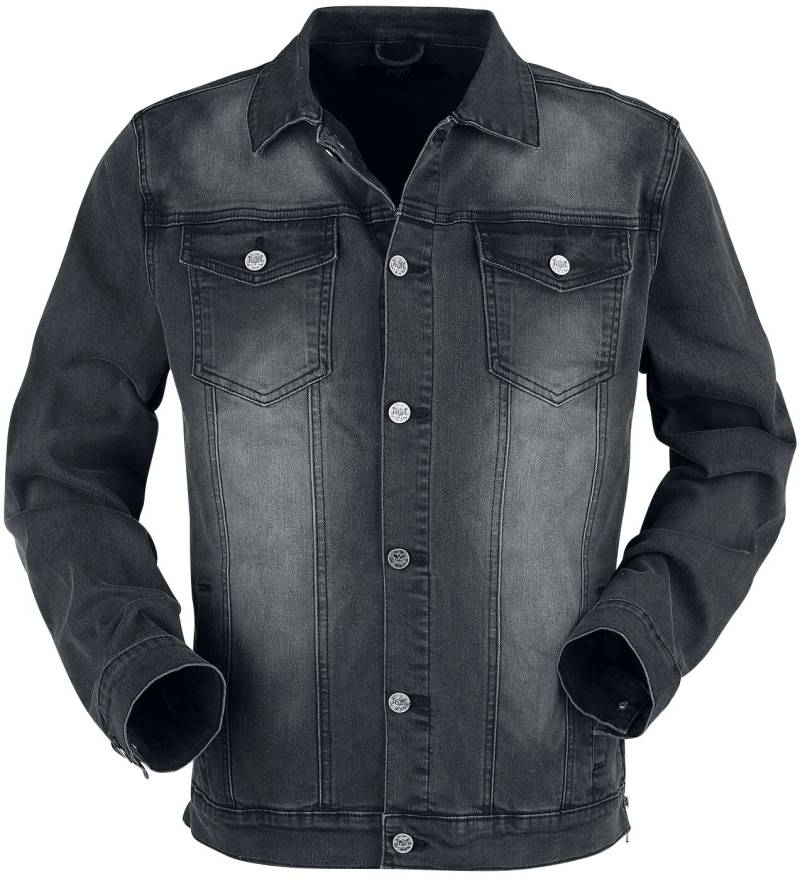 Black Premium by EMP dunkelgraue Jacke mit Brusttaschen und Knopfleiste Jeansjacke dunkelgrau in S von Black Premium by EMP