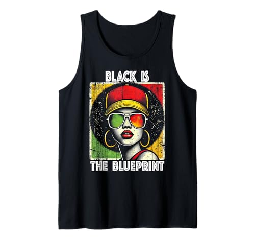 Black The Blueprint African Queen Pride Afro Heritage Damen Tank Top Black The Blueprint African Queen Pride Afro Heritage Damen Tank Top von Black Pride Melanin Apparel.USA