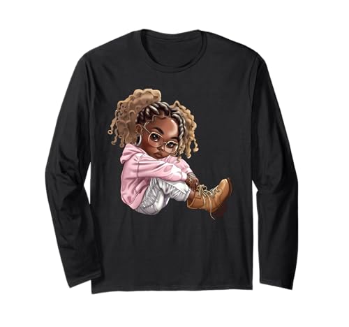 Schwarze Geschichtskönigin Melanin Sistas, Damen, lockige Afroamerikanerin Langarmshirt von Black Queen Melanin Sistas Women Curly Duron B