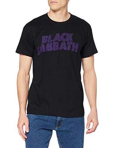 Black Sabbath Herren T-Shirt Wavy Logo Vintage, Black, L von Rockoff Trade