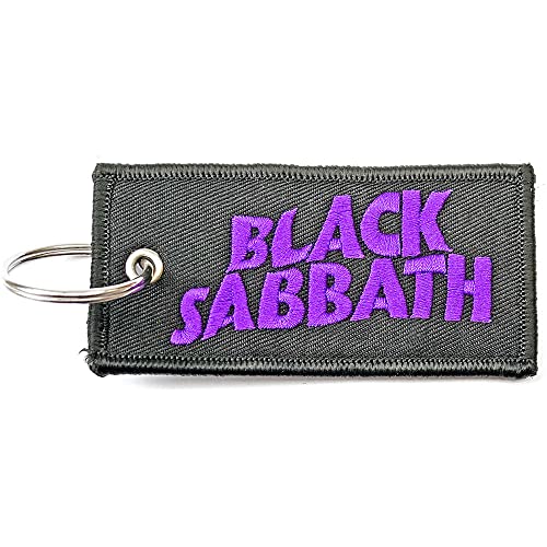 Black Sabbath Schlüsselring Keychain Patch Wavy Band Logo Nue offiziell von Black Sabbath
