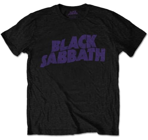 Black Sabbath 'Wavy Logo' (Packaged Black) Kids T-Shirt (11-12 Years) von Black Sabbath