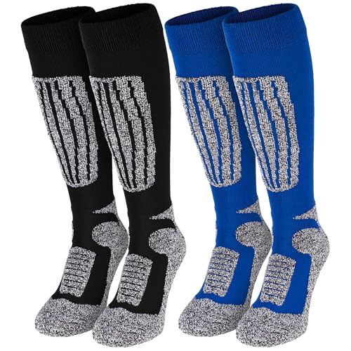 2 Paar Sportsocken Socken für Herren und Damen Skisocken Snowboardsocken BlackSnake® - 39/42 - Schwarz/Blau von Black Snake