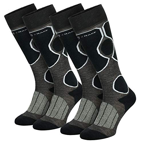 Black Snake® 2 Paar Skisocken für Damen und Herren Funktionssocken Sportsocken - Schwarz/Anthrazit - 35/38 von Black Snake