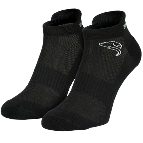 Black Snake® 2 Paar Sport Sneaker Socken 'perfect trail' Füßlinge für Damen und Herren - Schwarz - 39/42 von Black Snake