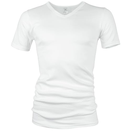 Black Snake® Herren 2er Set Business V-Neck T-Shirt 'Classic' Feinripp Unterhemd - Weiß - S von Black Snake
