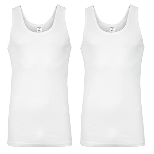 Black Snake® Herren Unterhemd 2er Set Seamless Tank Top Feinripp Achselshirt - Weiß - 6/L von Black Snake