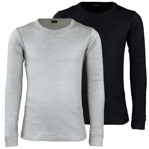 Black Snake® Kinder Thermounterhemd Sport Thermounterwäsche Langarm Unterhemd 2er Pack - Grau/Schwarz - 122-128 von Black Snake