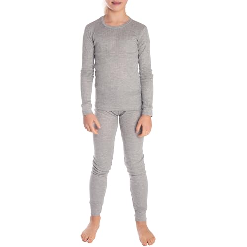 Black Snake® Thermounterwäsche Kinder Thermo Unterwäsche Lange Unterhose + Langarm Unterhemd - Grau - 158-164 von Black Snake