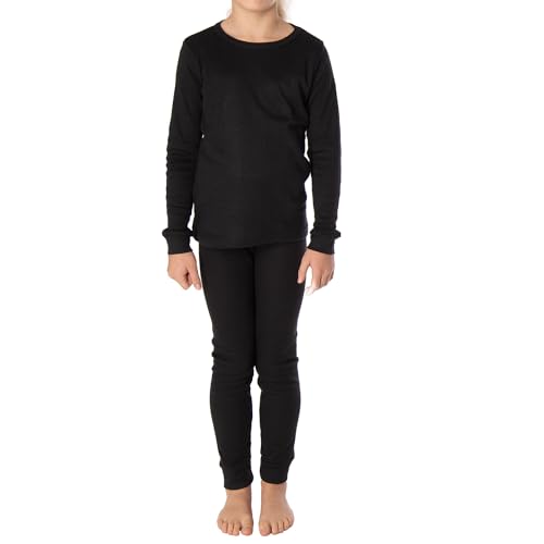 Black Snake® Thermounterwäsche Kinder Thermo Unterwäsche Lange Unterhose + Langarm Unterhemd - Schwarz - 158-164 von Black Snake