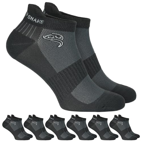 Black Snake 6 Paar Sport Sneaker Socken für Damen & Herren - Low-Cut, gepolstert, atmungsaktiv, mit Kompression - für Training, Fitness & Alltag Anthrazit - 39/42 Black Snake 6 Paar Sport Sneaker Socken für Damen & Herren - Low-Cut, gepolstert, atmungsaktiv, mit Kompression - für Training, Fitness & Alltag Anthrazit - 39/42 von Black Snake