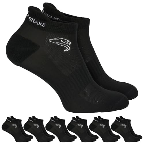Black Snake 6 Paar Sport Sneaker Socken für Damen & Herren - Low-Cut, gepolstert, atmungsaktiv, mit Kompression - für Training, Fitness & Alltag Schwarz - 39/42 Black Snake 6 Paar Sport Sneaker Socken für Damen & Herren - Low-Cut, gepolstert, atmungsaktiv, mit Kompression - für Training, Fitness & Alltag Schwarz - 39/42 von Black Snake