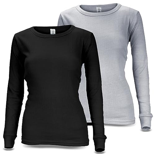 Black Snake Damen Thermo Unterhemden Set | 2 Langarm Unterhemden | Funktionsunterhemden | Thermounterhemden 2er Pack - Grau/Schwarz - L Black Snake Damen Thermo Unterhemden Set | 2 Langarm Unterhemden | Funktionsunterhemden | Thermounterhemden 2er Pack - Grau/Schwarz - L von Black Snake