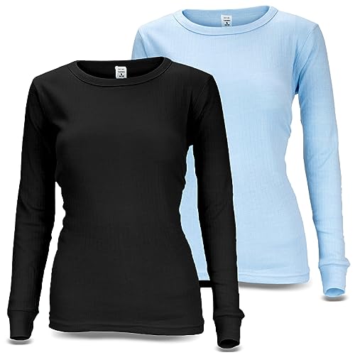Black Snake Damen Thermo Unterhemden Set | 2 Langarm Unterhemden | Funktionsunterhemden | Thermounterhemden 2er Pack - Hellblau/Schwarz - S Black Snake Damen Thermo Unterhemden Set | 2 Langarm Unterhemden | Funktionsunterhemden | Thermounterhemden 2er Pack - Hellblau/Schwarz - S von Black Snake
