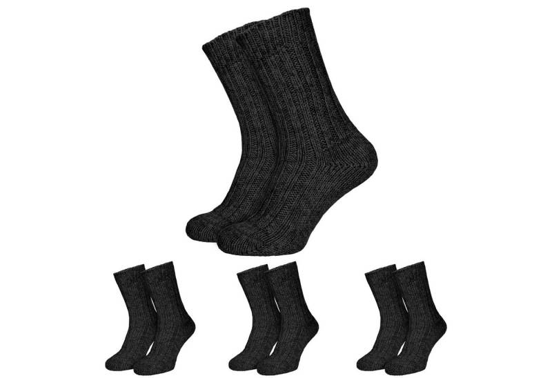 Black Snake Freizeitsocken 4 Paar Wollsocken Damen Herren - Dicke Stricksocken mit Alpakawolle Kuschelig warme Strümpfe mit hohem Tragekomfort von Black Snake