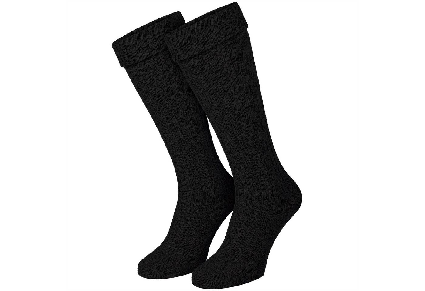 Black Snake Socken Trachten Kniestrümpfe Zopfmuster Kniebundsocken Damen Herren Komfort Traditionelles Muster umschlagbarer Bund Oktoberfest elastisch von Black Snake