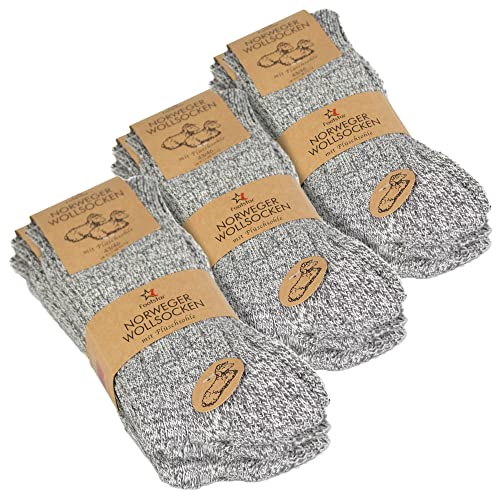 Black Snake Socken im Norweger Style warme Wollsocken Damen und Herren Strümpfe - Grau - 43/46 von Black Snake