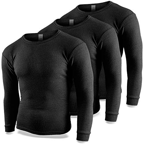 Black Snake Thermounterhemd Herren 3er Pack | Thermo Unterhemd mit Innenfleece | 3 Stück langarm Thermohemden - Anthrazit - 8/XXL von Black Snake