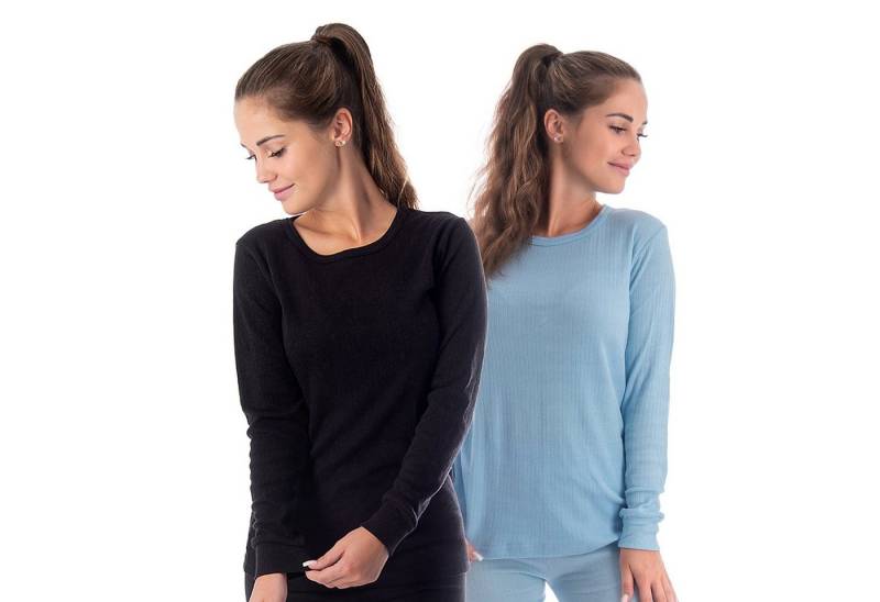 Black Snake Thermounterhemd 2 Thermo Langarmshirts für Frauen – Ideal für Ski & Outdoor im Winter (Spar-Set, 2-St) Damen Unterhemden mit Innenfleece 2er-Pack von Black Snake