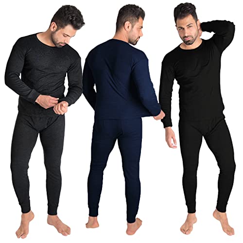 Black Snake Thermounterwäsche Herren 3er Pack | Thermo Unterwäsche | Unterhemden + Unterhosen 3 Sets - Anthrazit/Blau/Schwarz - 10/4XL von Black Snake