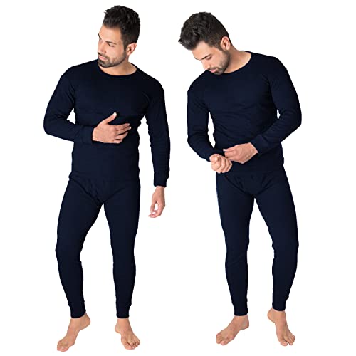 Black Snake Thermounterwäsche Herren Thermo Unterwäsche Lange Unterhose + Langarm Unterhemd 2er Pack - L - Blau von Black Snake