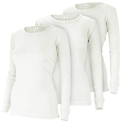 Damen Thermo Unterhemden Set | 3 Langarm Unterhemden | Funktionsunterhemden | Thermounterhemden 3er Pack - Creme - L von Black Snake